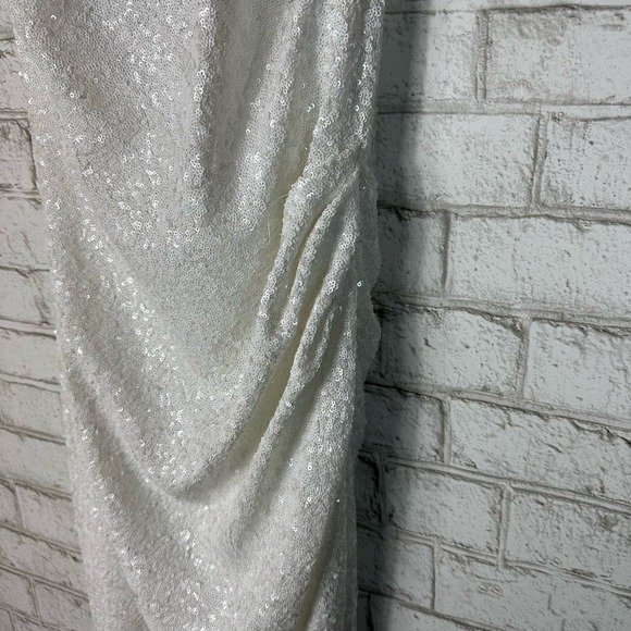 Amanda Uprichard REVOLVE Dress White Sequin Samba Maxi Halter S - Picture 5 of 9